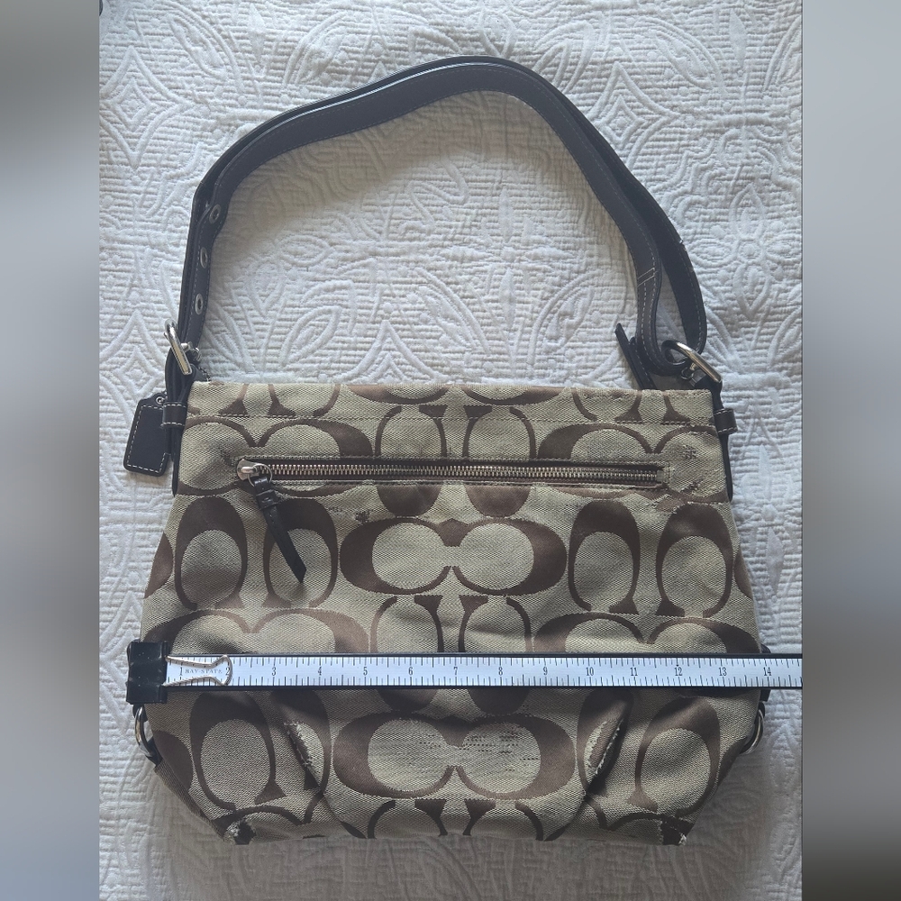 Coach Signature Canvas Crossbody Bag in Khaki/Brown - Picture 3 of 9